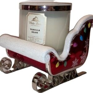 BATH & BODY WORKS Santa Sleigh Three-Wick Ceramic Candle Holder Retired NEW NWT